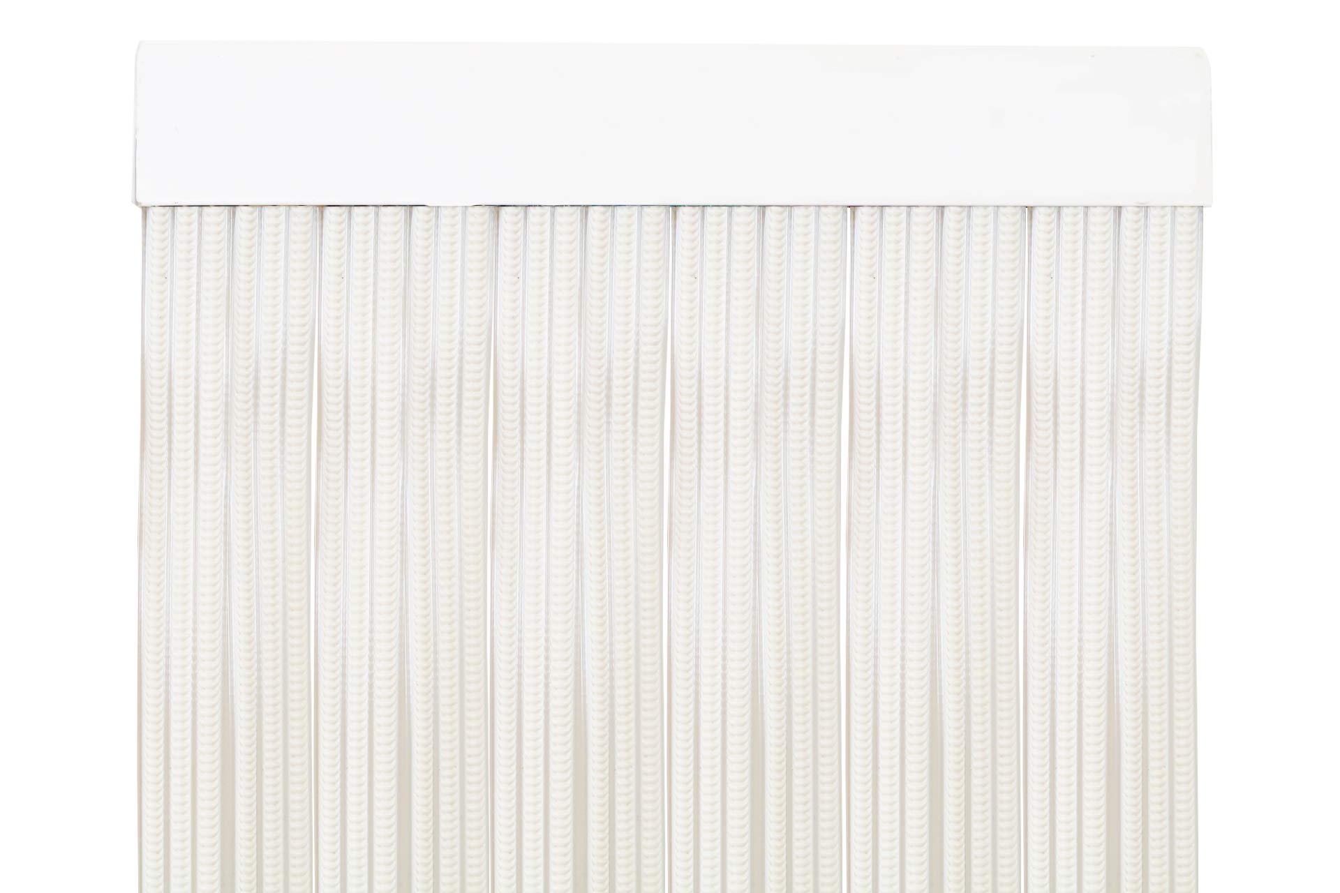 MERCURY TEXTIL PVC Strips Door Curtain 210 x 90 cm, Curtain for Exterior Door (White + Transparent Edge P15)