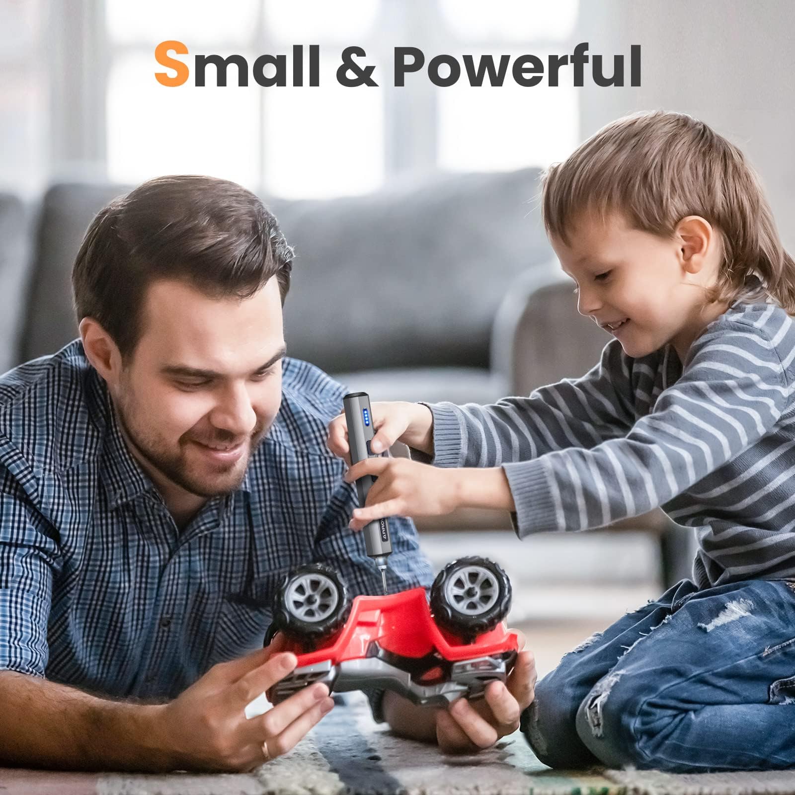 AM ARROWMAX Mini Electric Screwdriver, Precision Screwdriver Set w/ 28 Magnetic Bits, Red Dot, IF Winning Design, Rechargeable Cordless Screwdriver for Phone, Laptop, Watch, RC(SES MINI) Grey