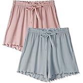 Femofit Womens Sleep Shorts Pajama Shorts Lounge Shorts Boxer pj Shorts Pack of 2 S-XL