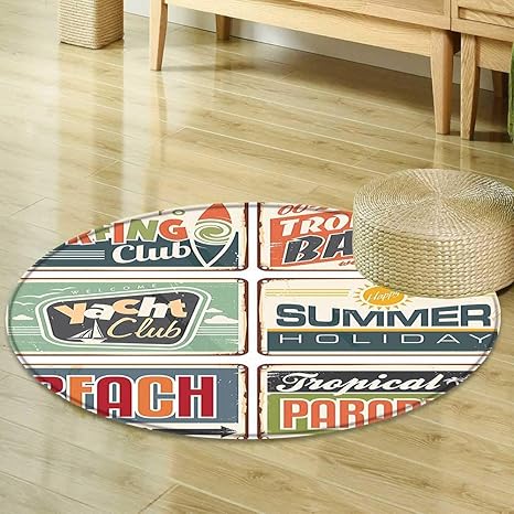 Amazon Com Round Rugs For Bedroom 1950s Decor Summer