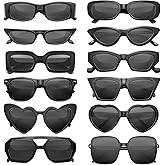 12 Mixed Style Sunglasses Classic Retro Party Favors Eyewear Costume Accessories Bulk Glasses for Unisex Adult