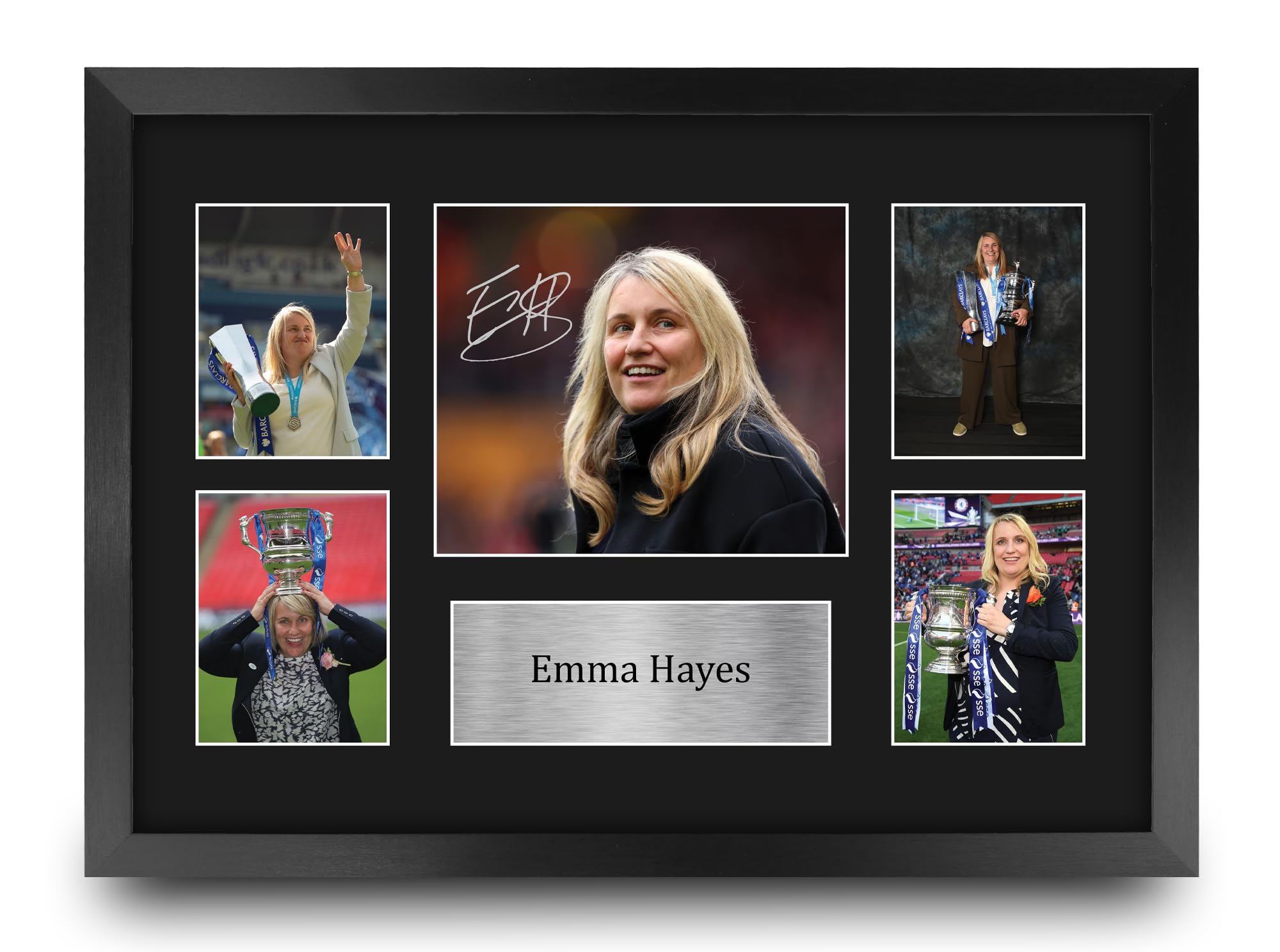 HWC Trading FR A3 Emma Hayes Chelsea Printed Memorabilia Signed Autograph Photograph Display for Womens Football Fans and Supporters - A3 Framed