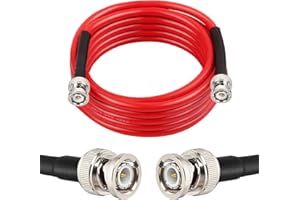 MOOKEERF BNC Male Coaxial Cable - 50 ohm Ultra Low Loss RG8X Coax Cable for Antenna, RF Radio, Modem, Oscilloscope, Spectrum Analyzer, Signal Generator (10FT)