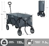 TIMBER RIDGE Festival Trolley on Wheels 200L Folding Wagon Grey view 4