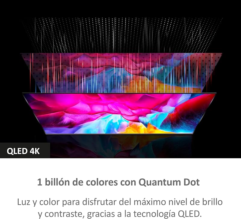 QLED 4K UHD H50S80EUX - Smart TV 50", Google TV, Dolby Audio, HDR 10, Smart Remote Control, Google Assistant, Bluetooth 5.1, DBX TV, HDMI 2.1 x 4, Sin Marcos, 2024