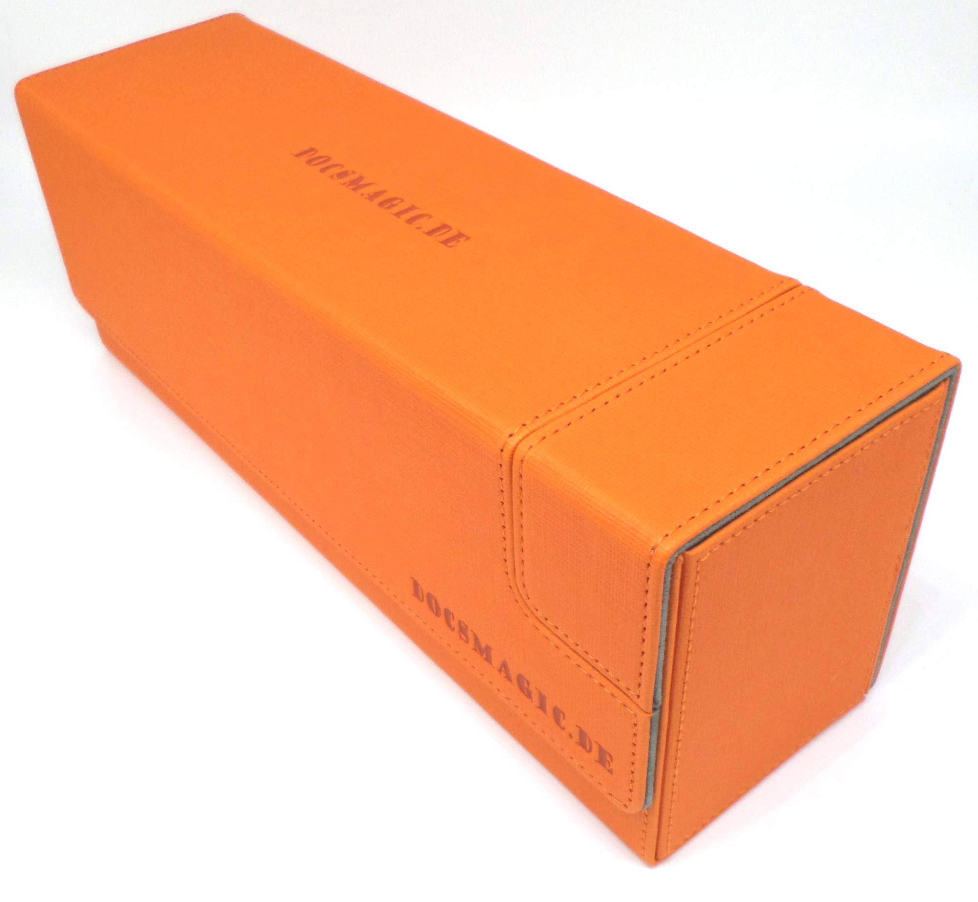 docsmagic.de Premium Magnetic Tray Long Box Orange Medium - Card Deck Storage