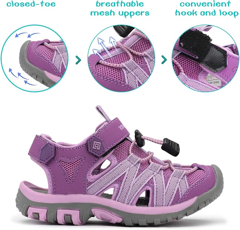 DREAM PAIRS Boys Girls ClosedToe Outdoor Summer Sport Sandals（Toddler