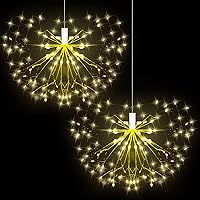 4 Pack Starburst Lights 120 LED 8 Mode Battery Operated Chandelier Star Lights With Remote, Hanging Christmas Decorations Indoor - View #10