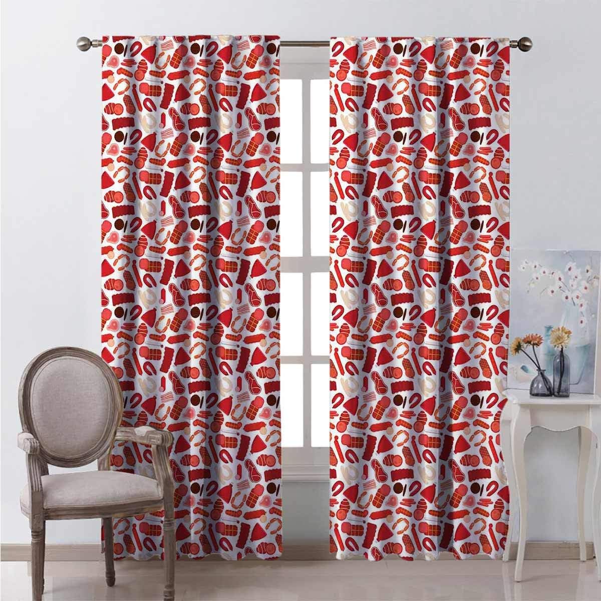 Toopeek Heat Insulation Curtain Appetizing Pork Meat Ham for Living