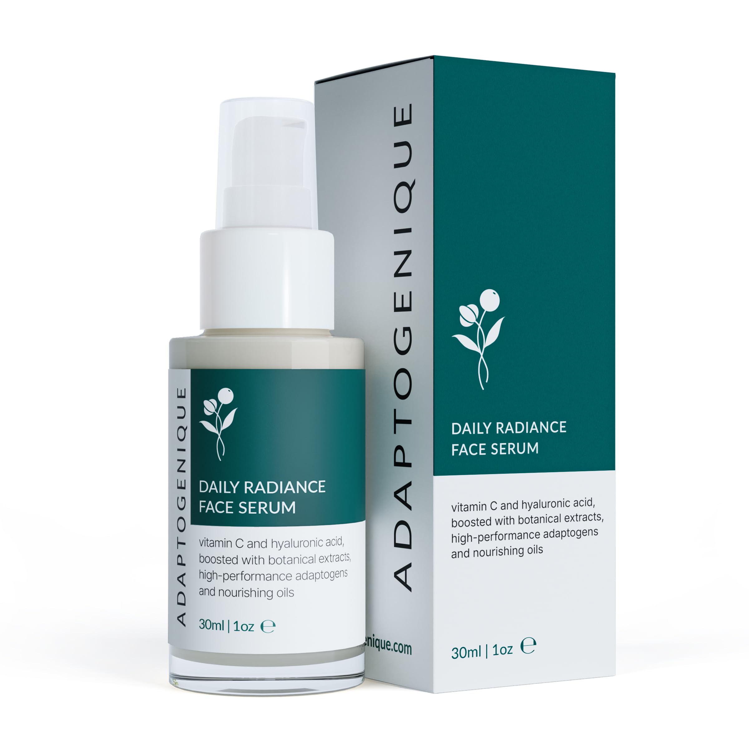 Adaptogenique Daily Radiance Face Serum | Adaptogen-Powered Vitamin C Serum for Women 40+ | Brightens, Hydrates & Firms | With Ginseng, Goji, Sea Buckthorn & Hyaluronic Acid | 30ML