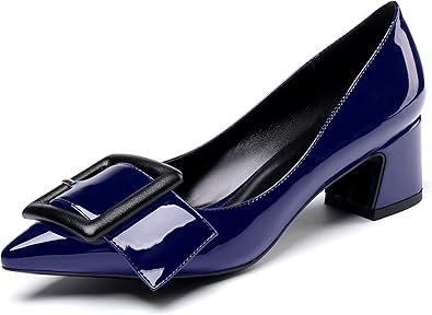 Amazon Com Women S Pointed Toe Pumps Heels 2 Inch Block Middle