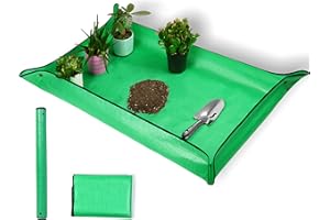 WondMall Plant Repotting Mat,Extra Large Waterproof Potting Mats,Foldable Potting Mat for Indoor Plant Transplanting and Dirt Control,Portable Gardening Mats for Repotting(43''*30'',Green)