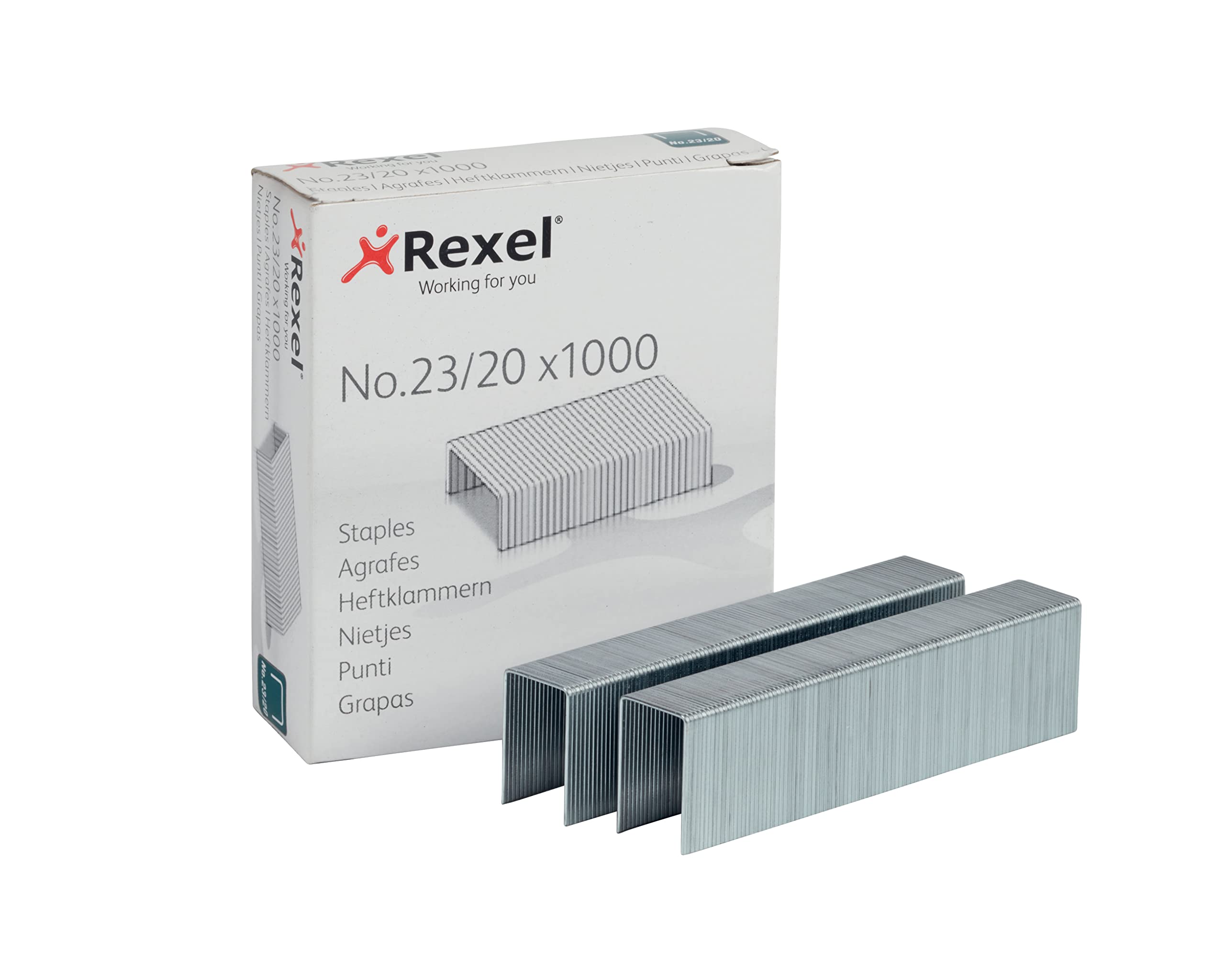Rexel No.23/20 mm Heavy Duty Staples, For Stapling up to 160 Sheets, Use with Heavy Duty Staplers, Box of 1000, 2100926