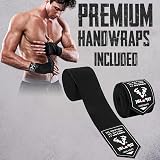 Islero Fitness Boxing Gloves 10 OZ Matte Black with Hand Wraps Men Women view 5
