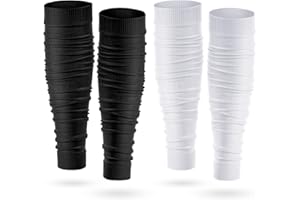 Kasyat 2 Pairs Football Leg Sleeve Men Scrunch Football Socks Calf Compression Sleeve for Soccer Running Adult Youth Women