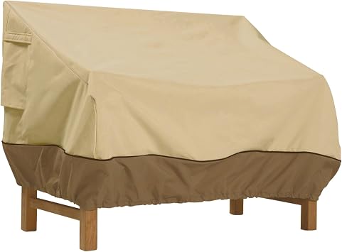 Amazon Com Classic Accessories 70982 Veranda Water Resistant 58 Inch Patio Sofa Loveseat Cover Pbbl Earth Bark One Size Patio Sofa Covers Garden Outdoor