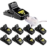 Acomingwin 8 Pack Mouse Traps for Indoor and Outdoor, Resuable Mouse Catcher, Safe and Effective Rat Traps for Family - Small