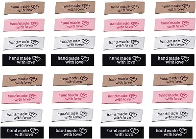 Ctzrzyt 120 Personalized Sewing Labels Heart Pattern 5x1.5cm - Multi Color