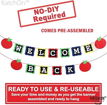 Amazon Com Welcome Back Banner Decorations Beautiful Felt Apple