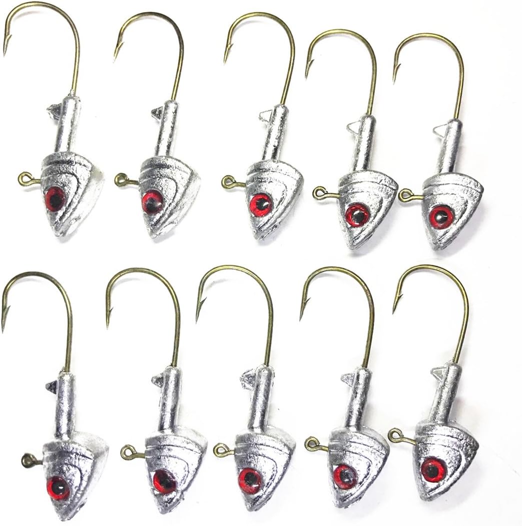Kathy store INC 10 Pcs Swimbaits Lead Head Jig Body Lure raw