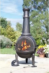 La Hacienda Monterrey Chimenea Log Burner Fire Pit Garden Patio Steel Cast Iron view 2