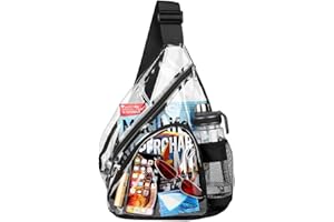 HULISEN Clear Sling Bag, Clear Bag Stadium Approved, Transparent Shoulder Crossbody Backpack Chest Casual Daypack