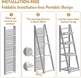 HOMIDEC 4-Tier Wooden Ladder Plant Stand Foldable Grey view 5