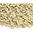 Tan 1×2 Tile ×700 Parts and Pieces Flat MOC Bricks, Bulk Building Blocks for Smooth Surface Wall Floor, Toy Accessories Compatible with Major Brands