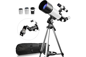 SOLOMARK Telescope, Telescopes for Adults, 70mm Aperture 400mm Focal Length, Telescopes for Adults Astronomy Travel Refractor Telescope with Carry Bag, Gift for Kids