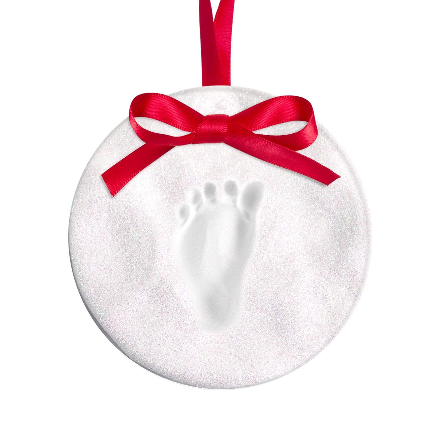 glitter footprint ornament