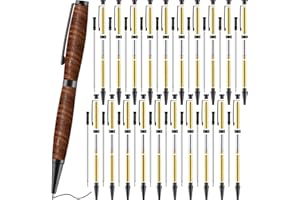 Colarr 20 Pcs 7mm Slimline Pen Kit with Refill Wood Turning Twist Pen Kit Lathe Turning Supplies for DIY Copper Making Friend Teacher Students Gifts(Black)
