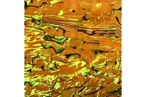 OCEAN SHELL STUDIOS. Abalone Shell Inlay Veneer for DIY or Professional Inlay Embellishments - Sustainable New Zealand Paua Imperial Yellow- With 3M Double Sided Tape Backing - 9.45"X2.75"