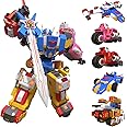 Wenbeier 5 in 1 Toys Car Robot Toys for Kids, 10 inches Action Figure Assembly Kit Toys Include Go Kart Motorcycle Airplane Tank- STEM Educational Toy for Boys Girls Ages 678910