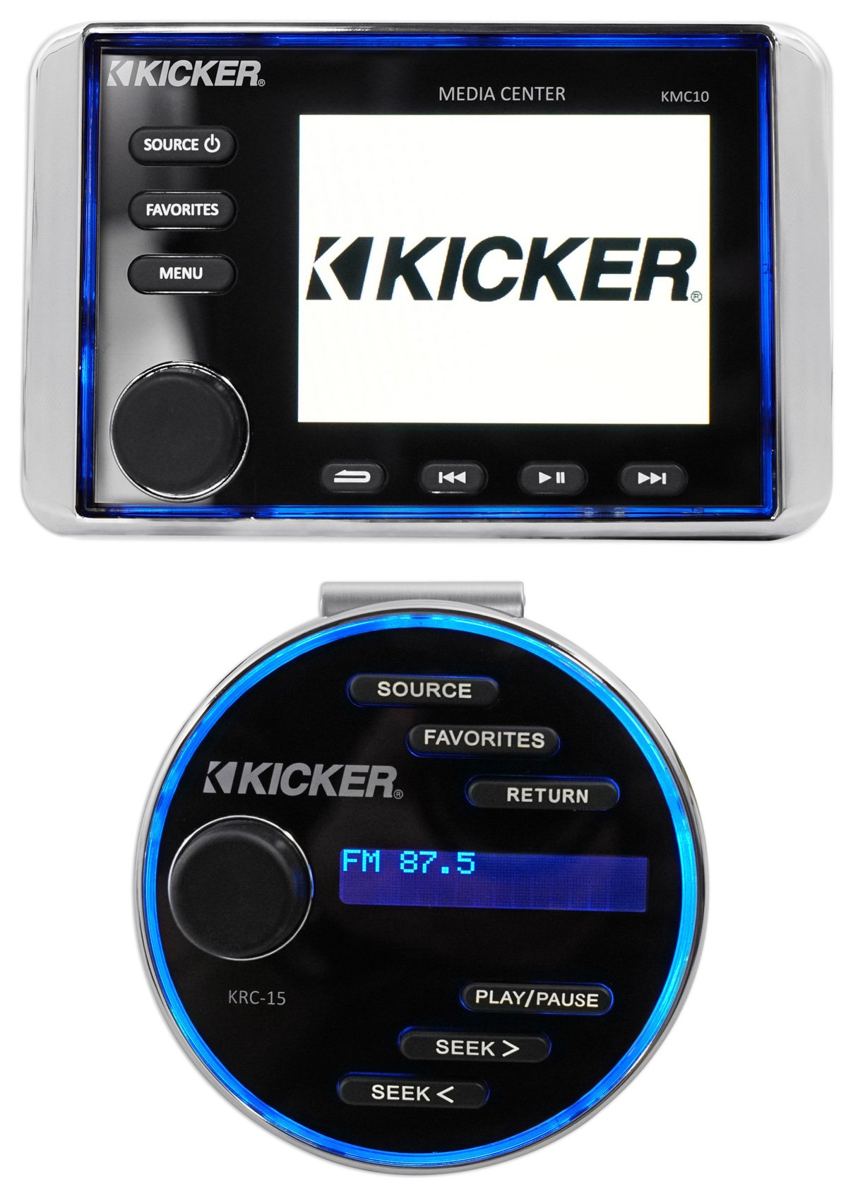 KICKER KMC10 Gauge Hole Marine Digital Media Receiver/Radio w