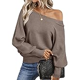 LILLUSORY Women One Shoulder Sweater Fall Fashion Long Batwing Sleeve Knit Pullover Cute Tops Trendy Outfits