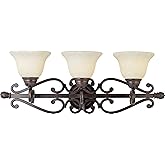 Maxim Manor-3 Light Early American Bath Vanity in Early American style-29 Inches Wide by 10.5 inches high