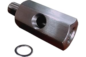 Oil Pressure Sensor Tee M16 Female to M16 Male with 1/8 NPT Gauge Port Adapter Turbo Supply Feed Line T Stainless Steel
