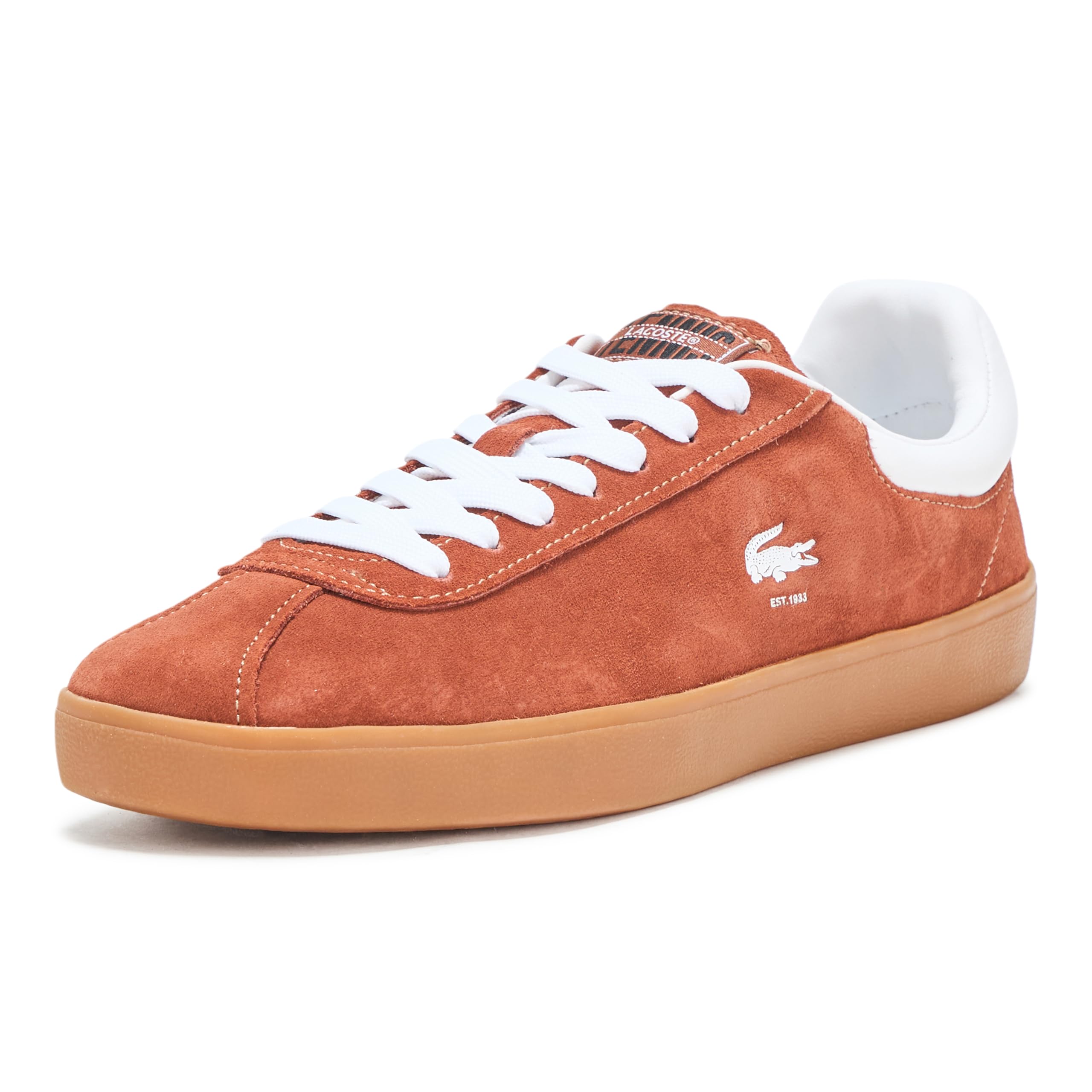 Lacoste Womens Baseshot Sneaker, BRW/Gum, 5.5