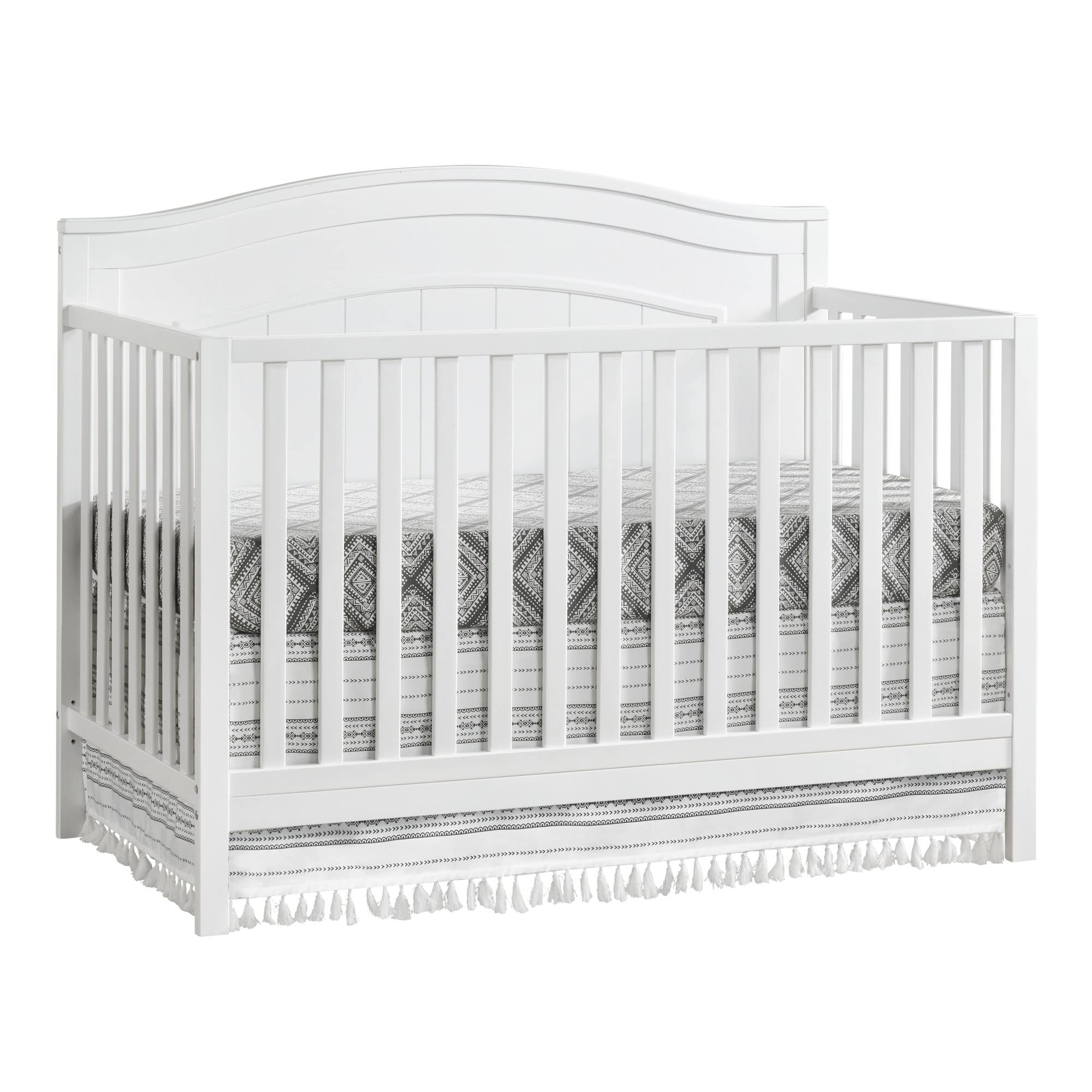 Photo 1 of **TOP LIP PIECE CAME OFF. SELLING FOR PARTS **Oxford Baby North Bay 4-in-1 Convertible Crib, Snow White, GreenGuard Gold Certified