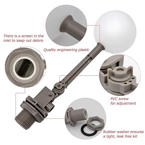 MOGOULUA 2pcs 1/2" Brass Float Valve 1/2 Inch Automatic Water Ball Valve With Adjustable Arm