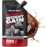 Bully Max Dog Weight Gainer 2400 Cal - High Calorie Liquid Supplement for Dogs with Omega-3 &amp; Whey Protein - Appetite &amp; Recovery Support for All Breeds, Puppies to Adults - Made in USA - 16 oz