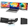 G-STORY Triple Laptop Screen Extender, 14" FHD 1080P Portable Laptop Extended Monitor, One Cable Connect Dual Screen Monitor Compatible with Mac/Windows Fits 13"-17.3" Laptops (Built-in Cooling Fan)