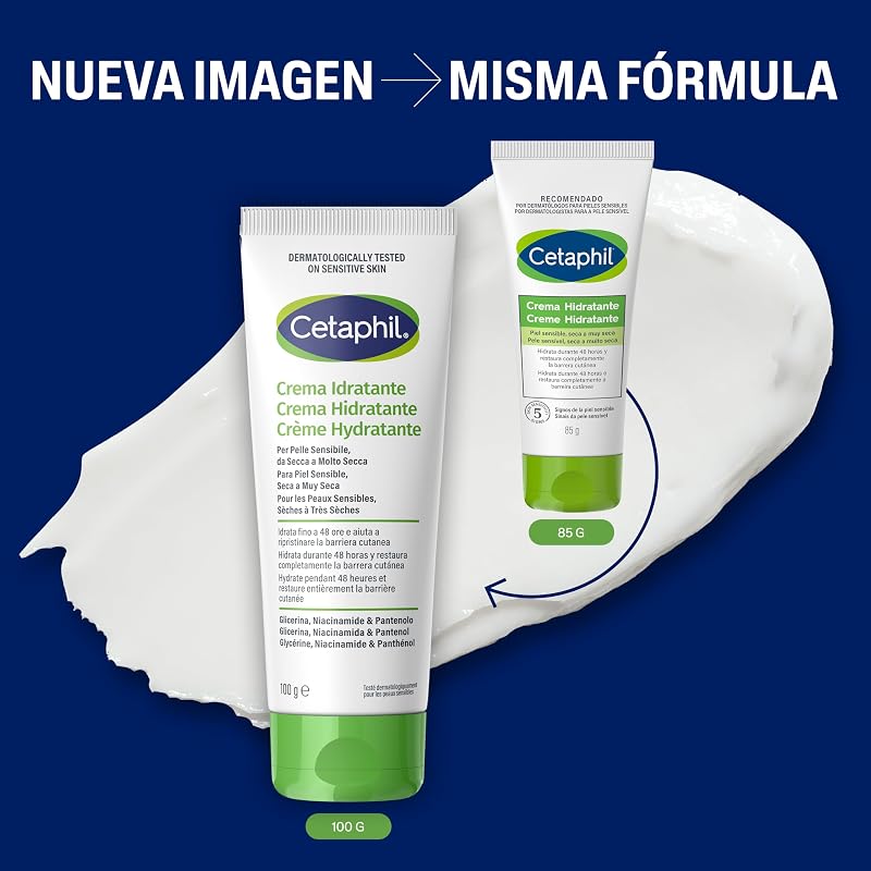 , Hidratante facial e corporal para uso frequente, hidratação intensa durante 24 horas, formato de 100 g