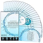 MISSEDSEN Collagen Face Mask with Hyaluronic Acid, Vitamin E Oil for Skin Care Hydrating, Moisturizing, Brightening & Anti Aging Face Masks Skincare for Oil, Dry, Acne, Sensitive All Skin Types 25PCS