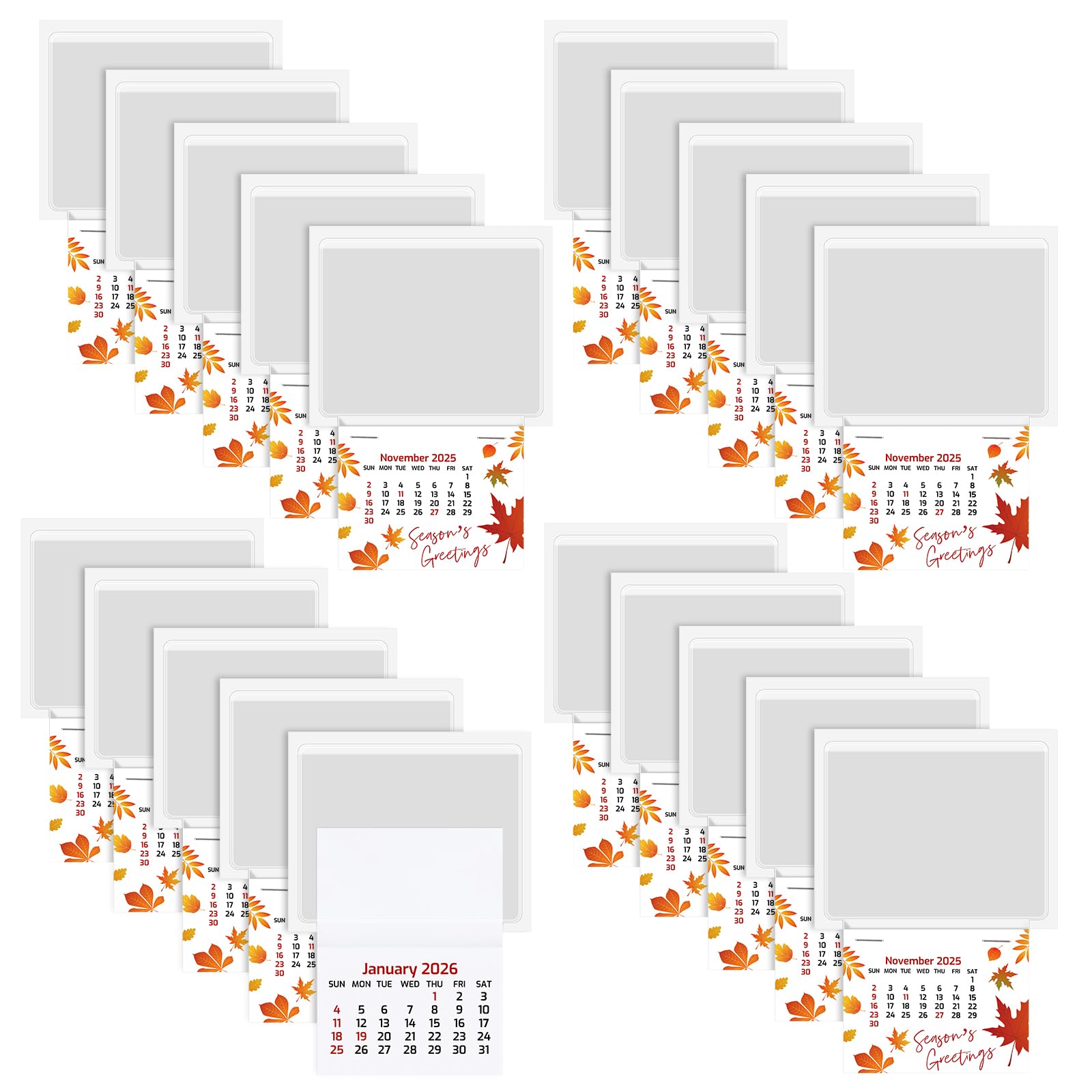Photo 1 of Glenmal 20 Pcs 2026 Peel and Stick Calendar 2-in-1 Car Calendar Wall Calendars Sticker Decal with Blank Clear Pocket and Adhesive Backing for Business Cards Auto Car Truck Laptop Fridge