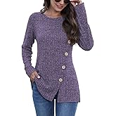 JomeDesign Long Sleeve Shirts for Women Crew Neck Lightweight Sweater Loose Casual Tunic Tops