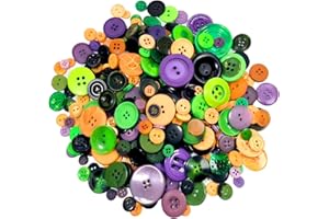 NIIDODKATZI 600-700 pcs Halloween Buttons for Crafting 2 and 4 Holes Round Craft for Halloween Party Decorations Sewing DIY Crafts Manual Button Painting, DIY Handmade Ornament