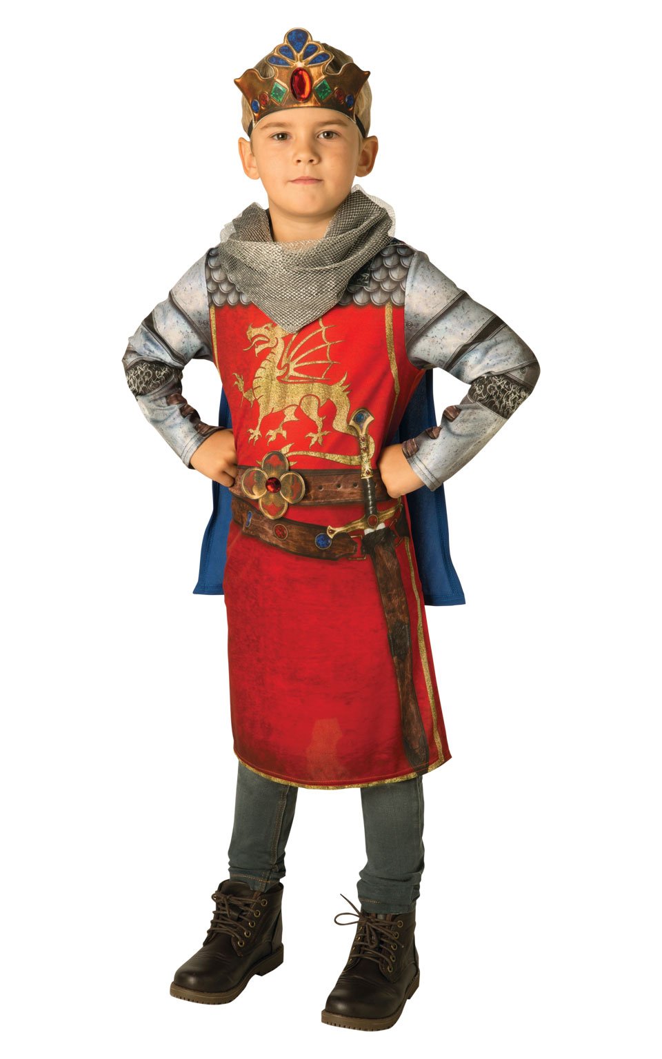 Rubies Official King Arthur Childs Costume, Kids Fancy Dress Halloween, Size Age 7-8