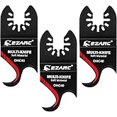EZARC Oscillating Hook Knife Blades for Roofing Cardboard Carpet, 3-Pack | Heat-Treated Alloy Steel, 50% Longer Life, Clean Cuts