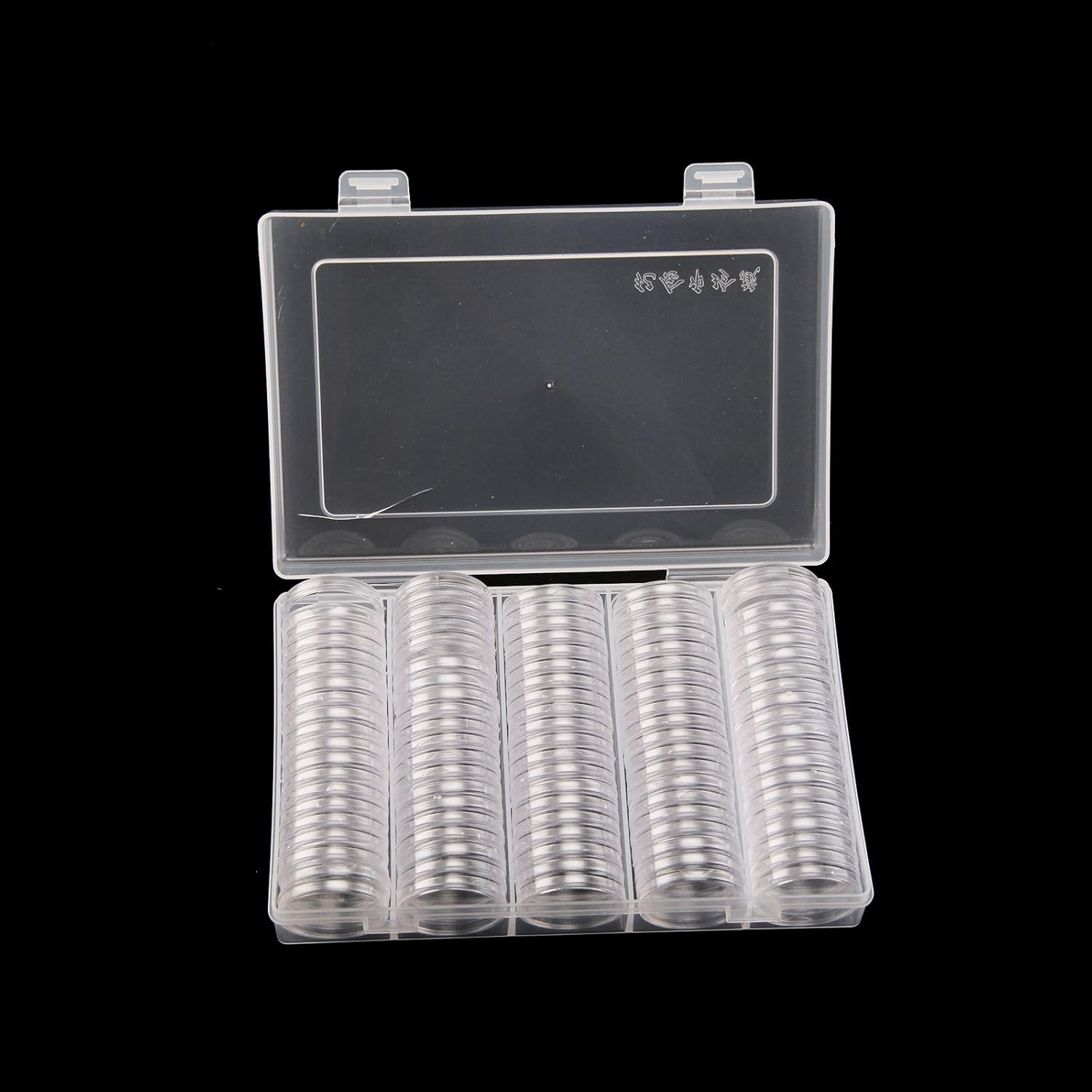 Shoze Round Coin Cases Storage Box Coin Collection Display Holder Clear